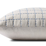 Magnolia Home by Joanna Gaines x Loloi Hattie Natural / Blue 18'' x 18'' Cover Only White Cliff Studio Throw Pillows