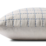 Magnolia Home by Joanna Gaines x Loloi Hattie Natural / Blue 18'' x 18'' Cover Only White Cliff Studio Throw Pillows