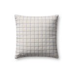 Magnolia Home by Joanna Gaines x Loloi Hattie Natural / Blue 18'' x 18'' Cover Only White Cliff Studio Throw Pillows