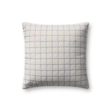 Magnolia Home by Joanna Gaines x Loloi Hattie Natural / Blue 18'' x 18'' Cover Only White Cliff Studio Throw Pillows