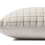 Magnolia Home by Joanna Gaines x Loloi Hattie Natural / Green 22'' x 22'' Cover Only White Cliff Studio Throw Pillows