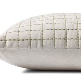 Magnolia Home by Joanna Gaines x Loloi Hattie Natural / Green 22'' x 22'' Cover Only White Cliff Studio Throw Pillows
