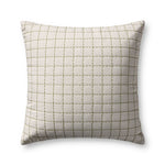 Magnolia Home by Joanna Gaines x Loloi Hattie Natural / Green 22'' x 22'' Cover Only White Cliff Studio Throw Pillows