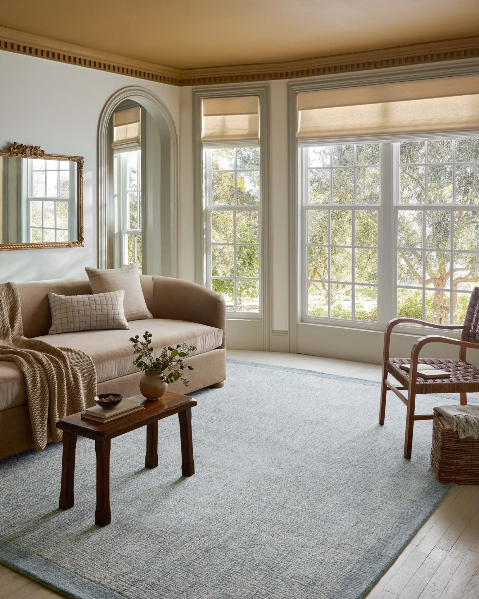 Magnolia Home by Joanna Gaines x Loloi Henley Ivory / Blue Rug White Cliff Studio Area Rugs