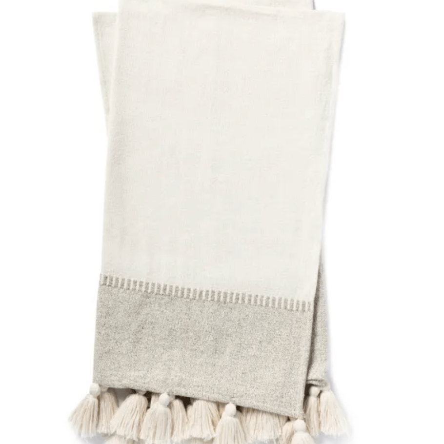Magnolia Home by Joanna Gaines x Loloi Ivey T1042 Grey/Natural Throw Blanket