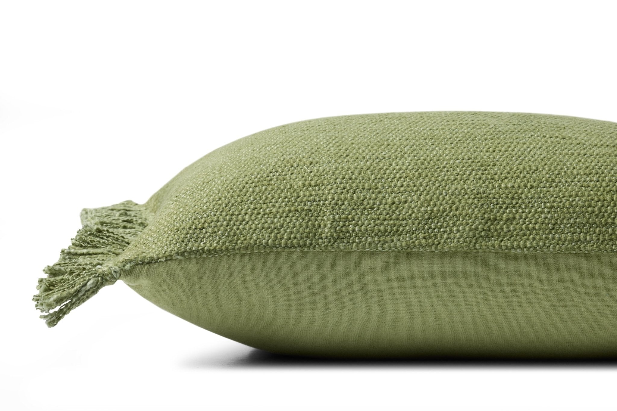 Magnolia Home by Joanna Gaines x Loloi Jett Green 13'' x 21'' Cover Only White Cliff Studio Throw Pillows