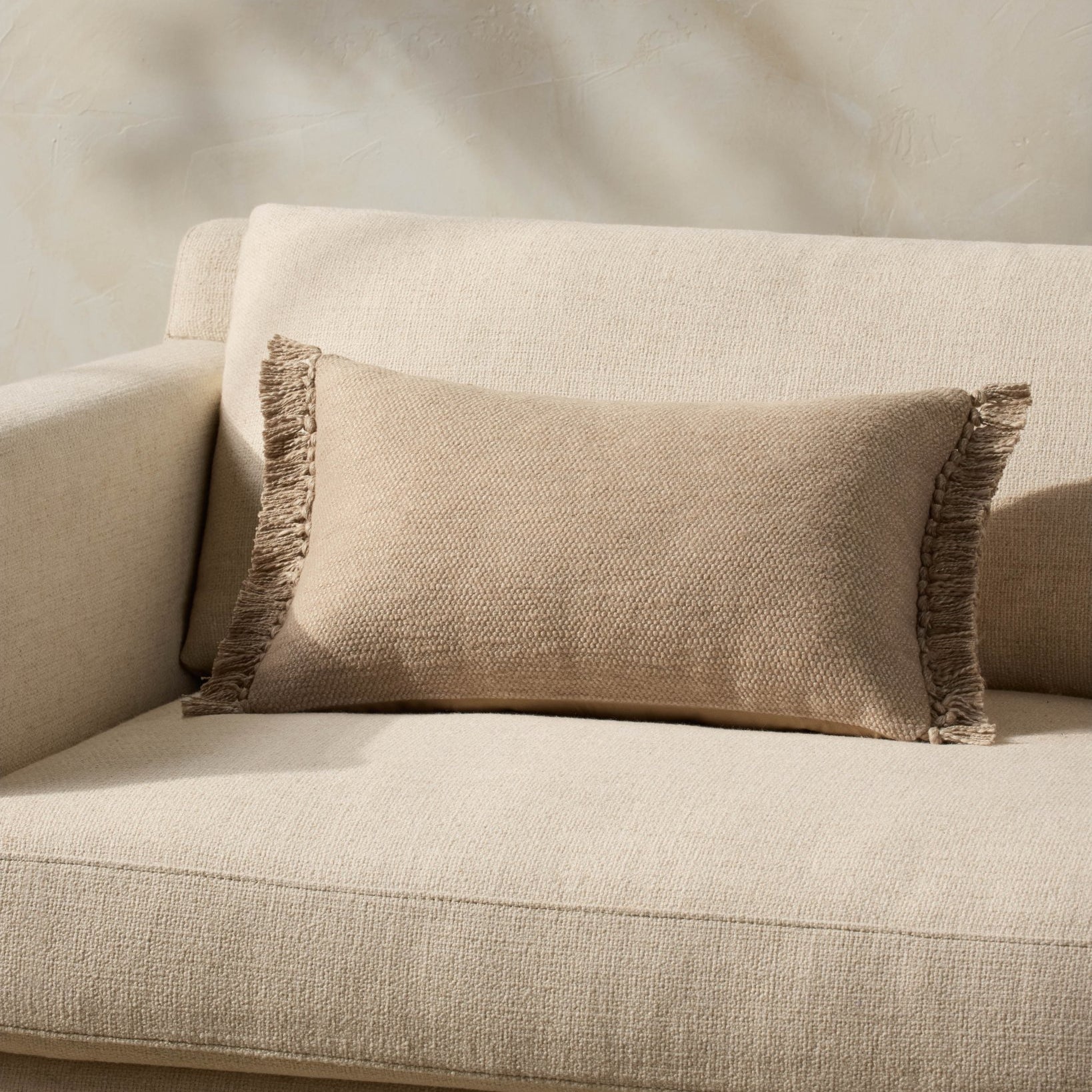 Magnolia Home by Joanna Gaines x Loloi Jett PMH0063 Beige 13'' x 21'' Cover Only Pillow