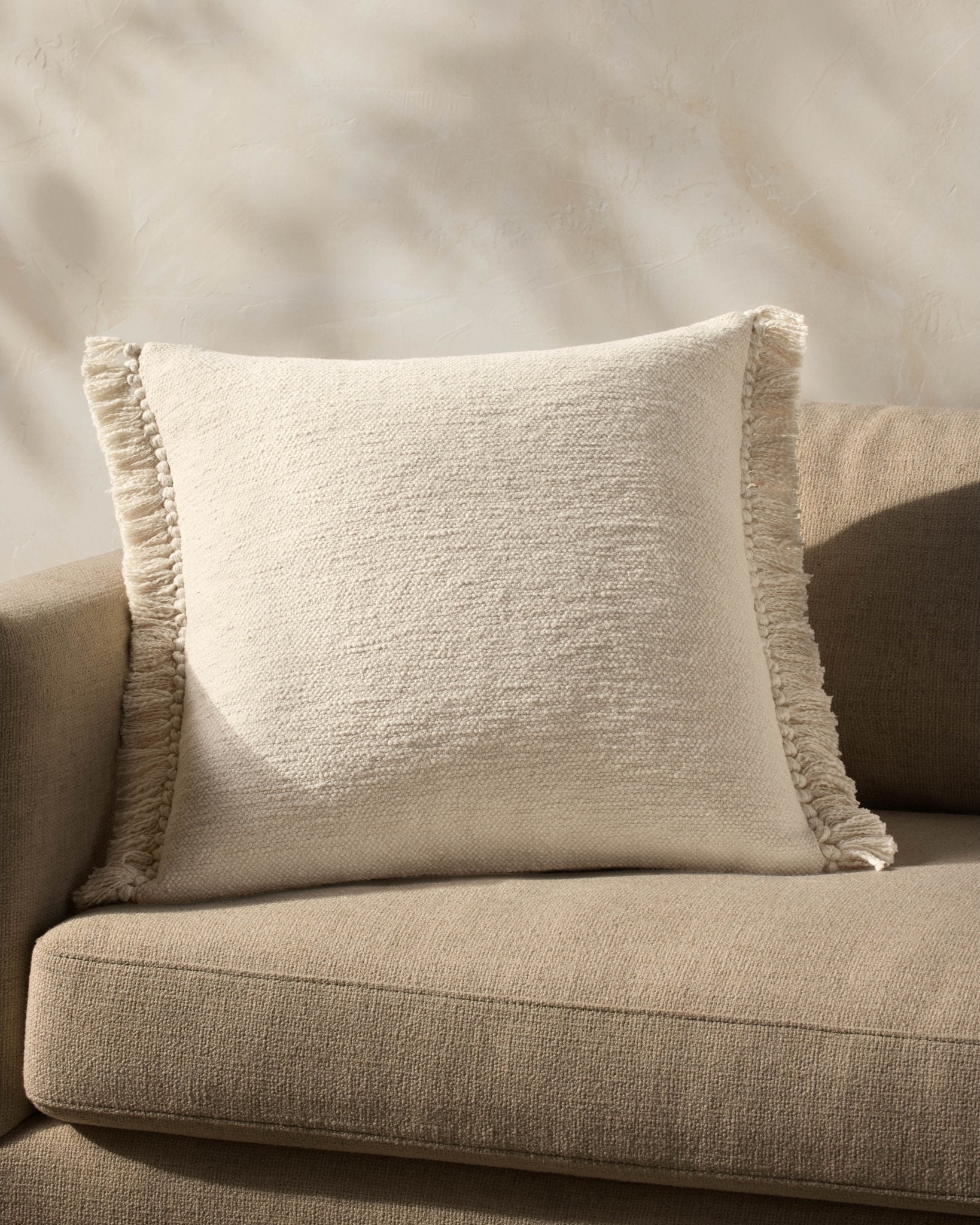 Magnolia Home by Joanna Gaines x Loloi Jett PMH0063 Ivory 22'' x 22'' Cover Only Pillow