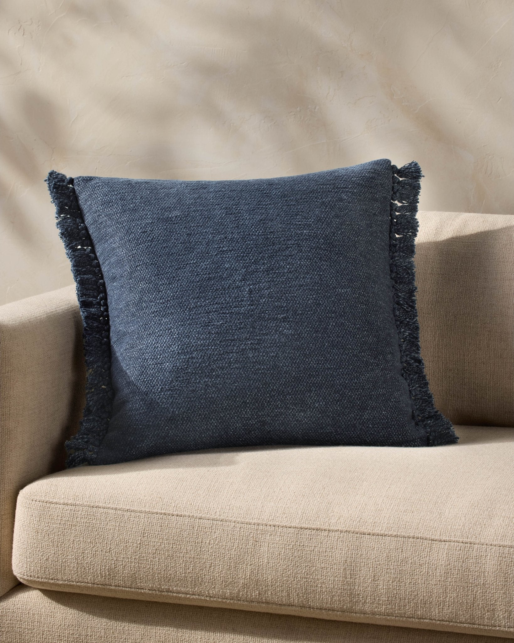 Magnolia Home by Joanna Gaines x Loloi Jett PMH0063 Navy 13'' x 21'' Cover Only White Cliff Studio Throw Pillows