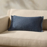 Magnolia Home by Joanna Gaines x Loloi Jett PMH0063 Navy 13'' x 21'' Cover Only White Cliff Studio Throw Pillows
