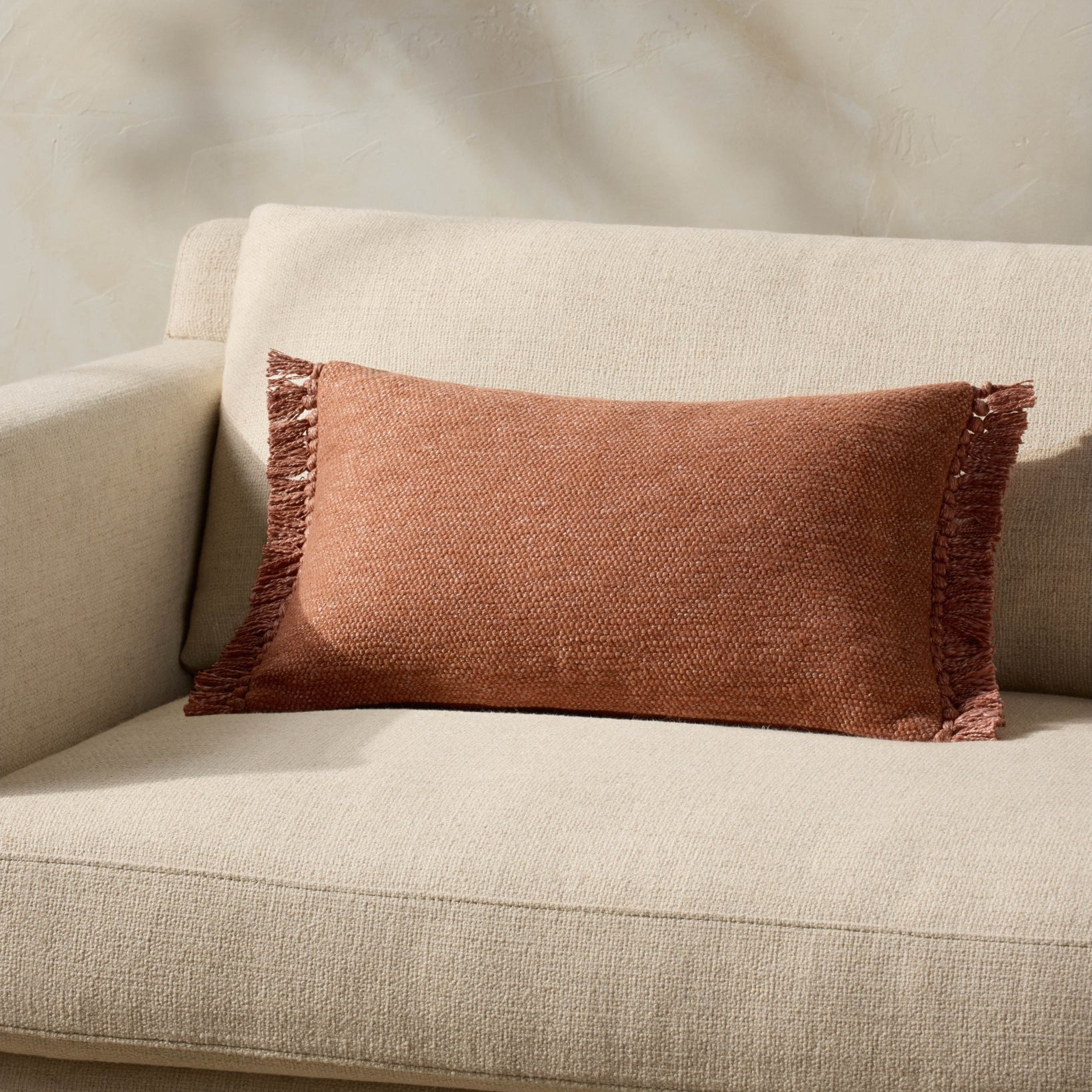 Magnolia Home by Joanna Gaines x Loloi Jett PMH0063 Rust 13'' x 21'' Cover Only Pillow