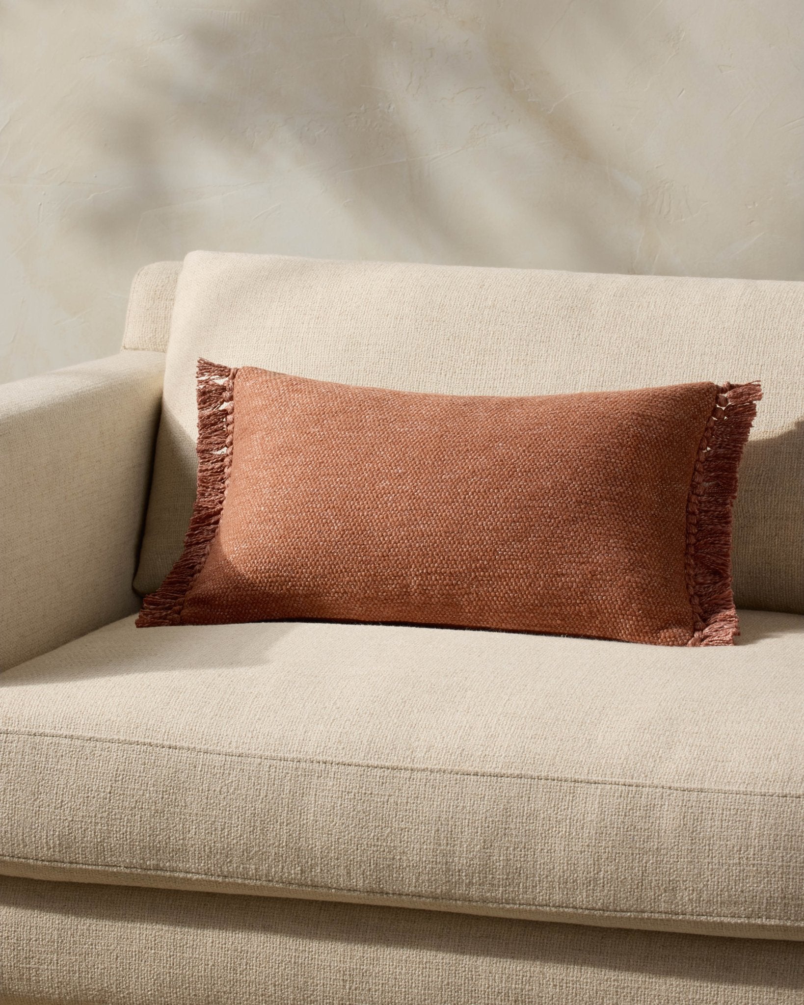 Magnolia Home by Joanna Gaines x Loloi Jett PMH0063 Rust 13'' x 21'' Cover Only Pillow