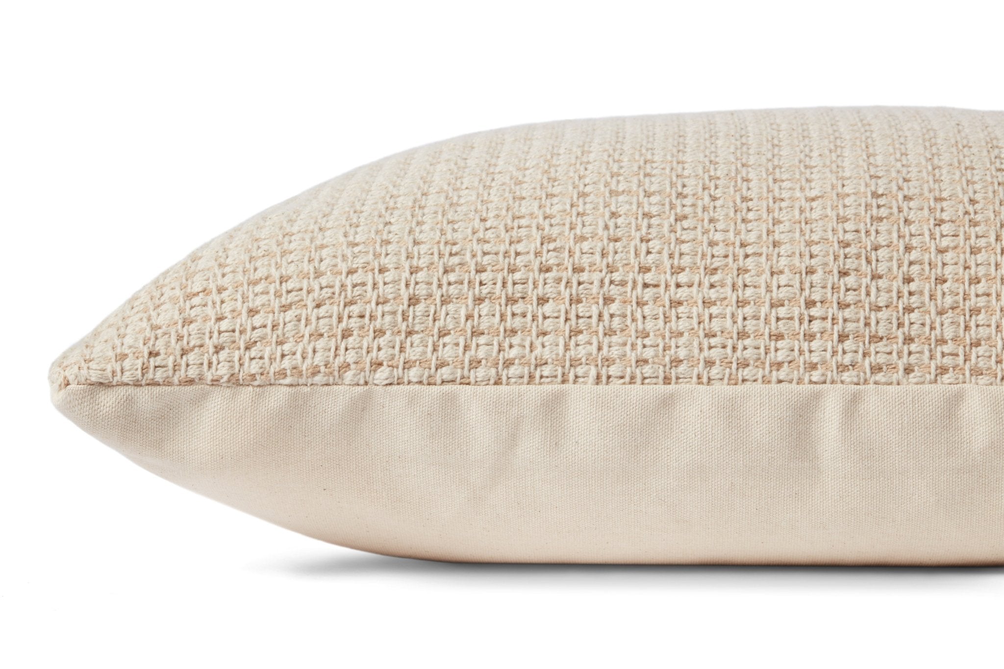 Magnolia Home by Joanna Gaines x Loloi Joy Beige / Ivory 22'' x 22'' Cover w/Poly Pillow White Cliff Studio Throw Pillows