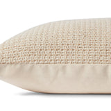 Magnolia Home by Joanna Gaines x Loloi Joy Beige / Ivory 22'' x 22'' Cover w/Poly Pillow White Cliff Studio Throw Pillows