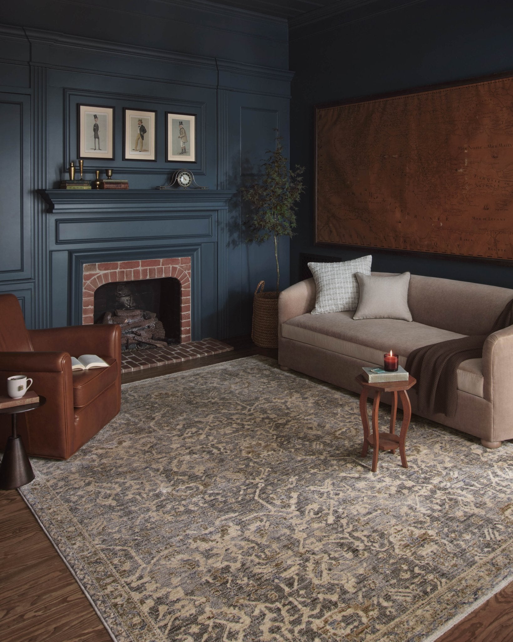 Magnolia Home by Joanna Gaines x Loloi Junie Blue / Natural 11' - 6" x 15' - 7" Area Rug White Cliff Studio Area Rugs