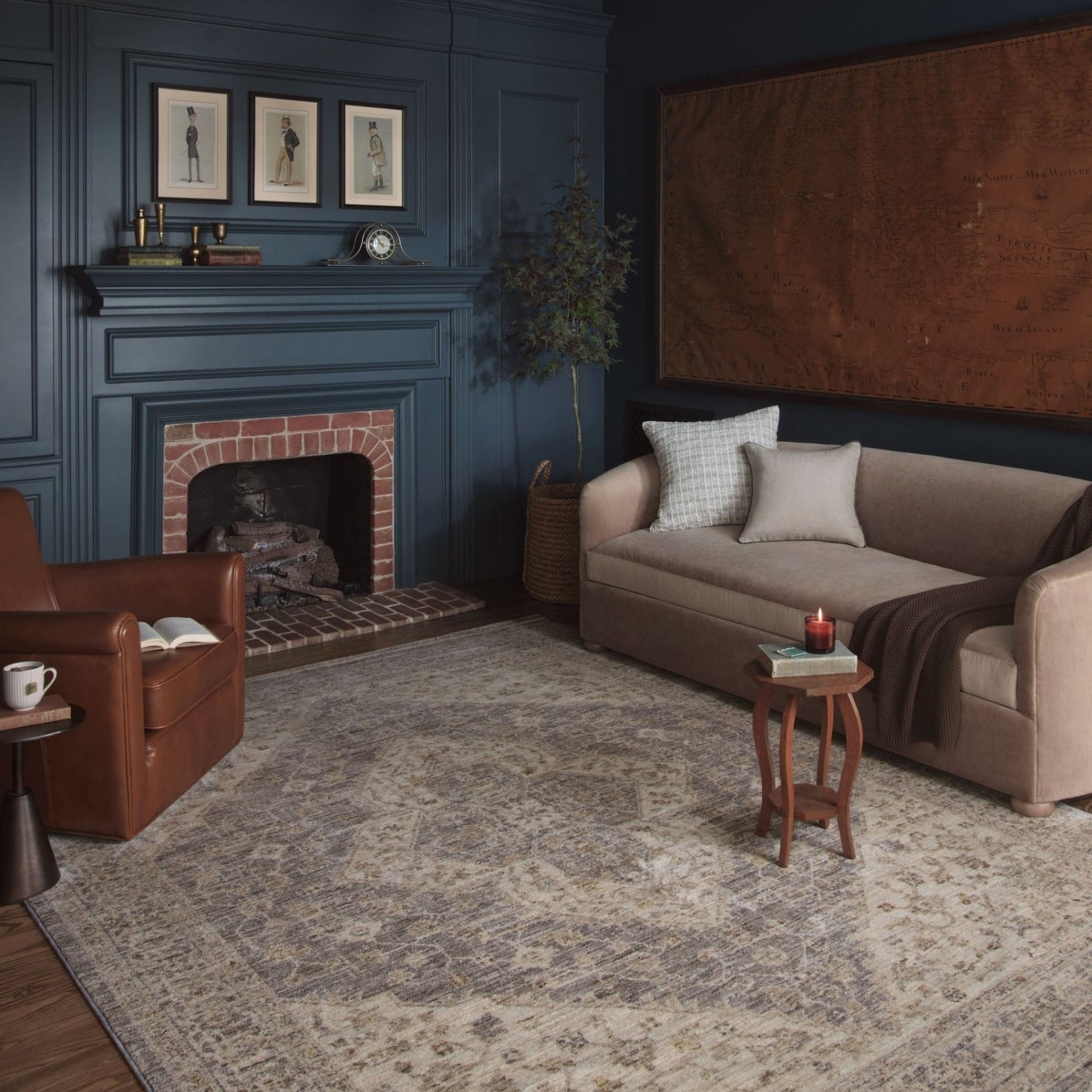 Magnolia Home by Joanna Gaines x Loloi Junie Denim / Natural Rug White Cliff Studio Area Rugs