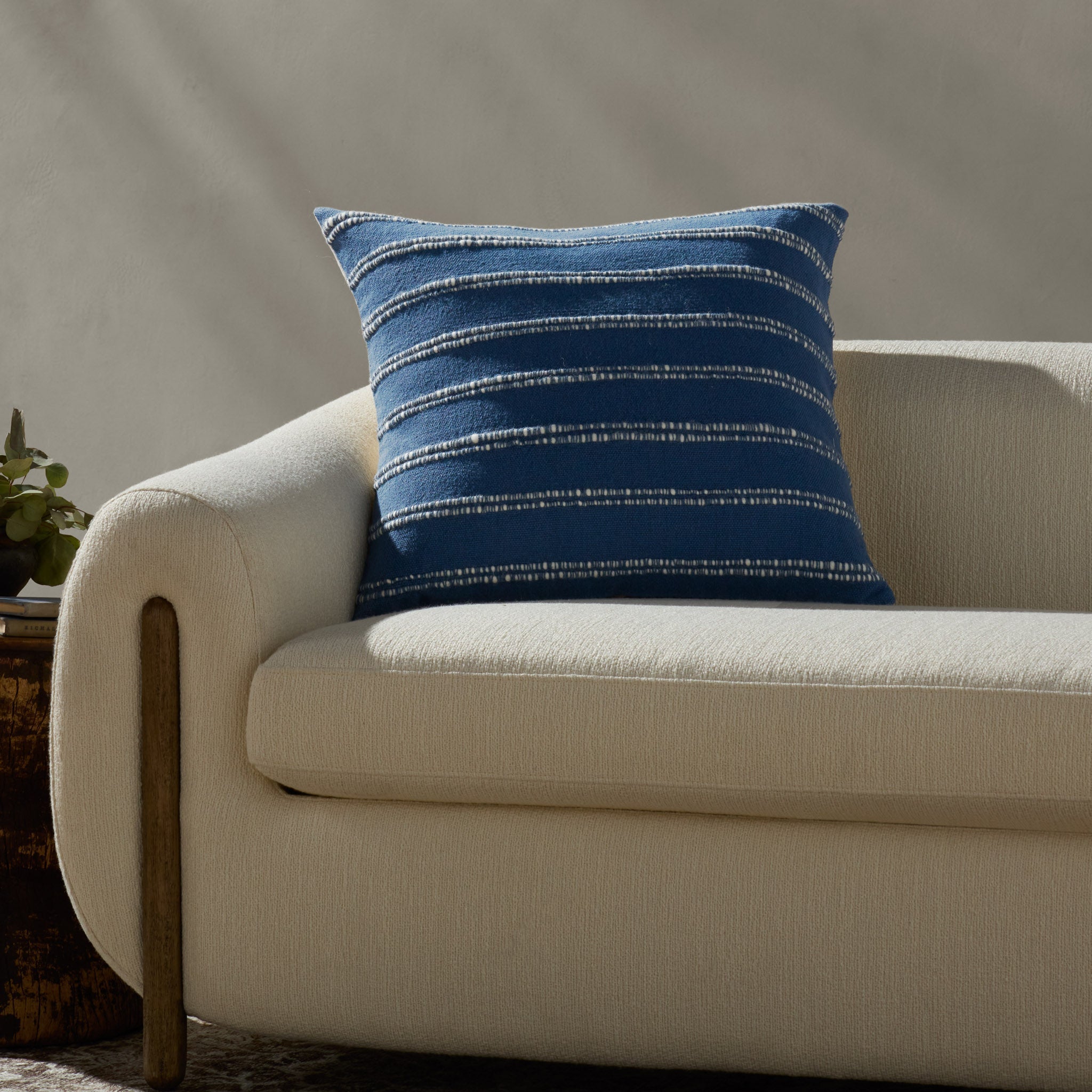 Magnolia Home by Joanna Gaines x Loloi Landry Blue / Natural Pillow White Cliff Studio Throw Pillows