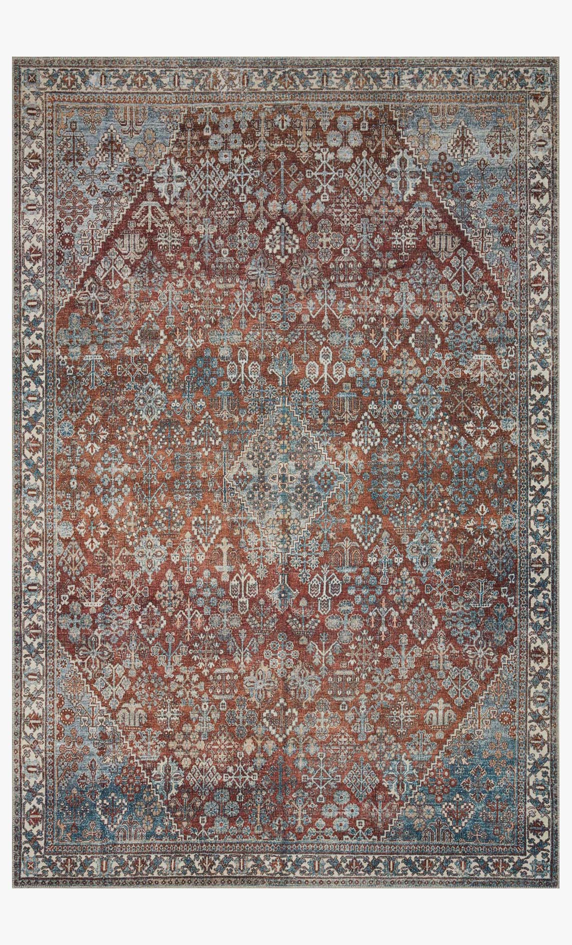 Magnolia Home by Joanna Gaines x Loloi Lenna Brick / Sky Rug White Cliff Studio Area Rugs