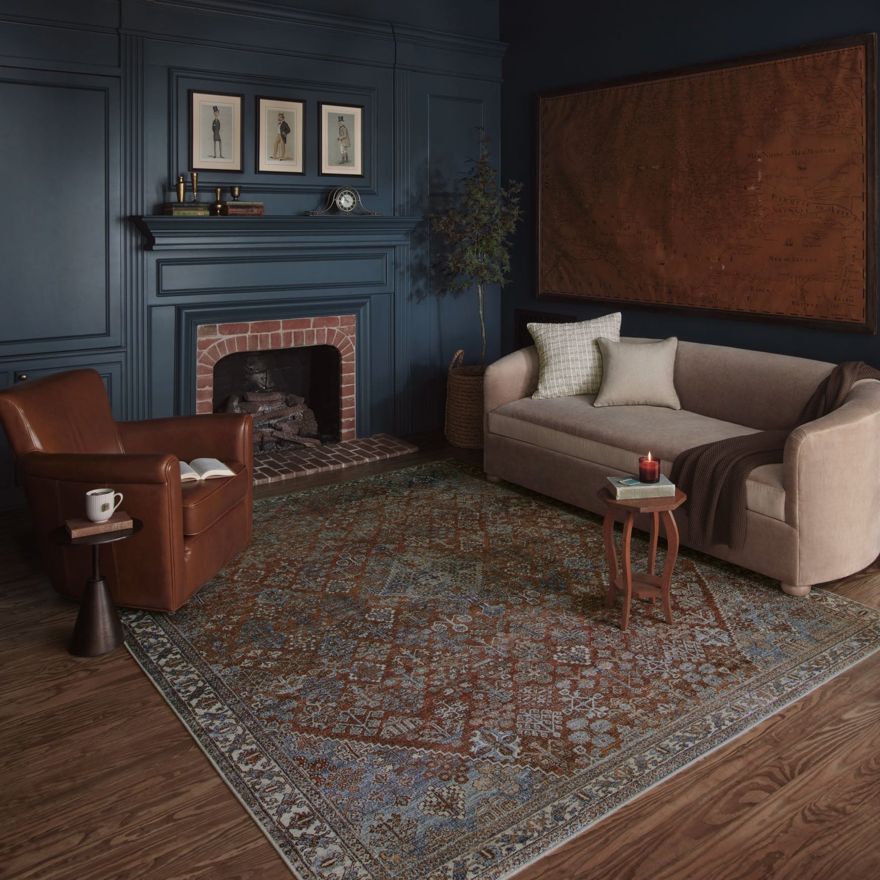 Magnolia Home by Joanna Gaines x Loloi Lenna Brick / Sky Rug White Cliff Studio Area Rugs