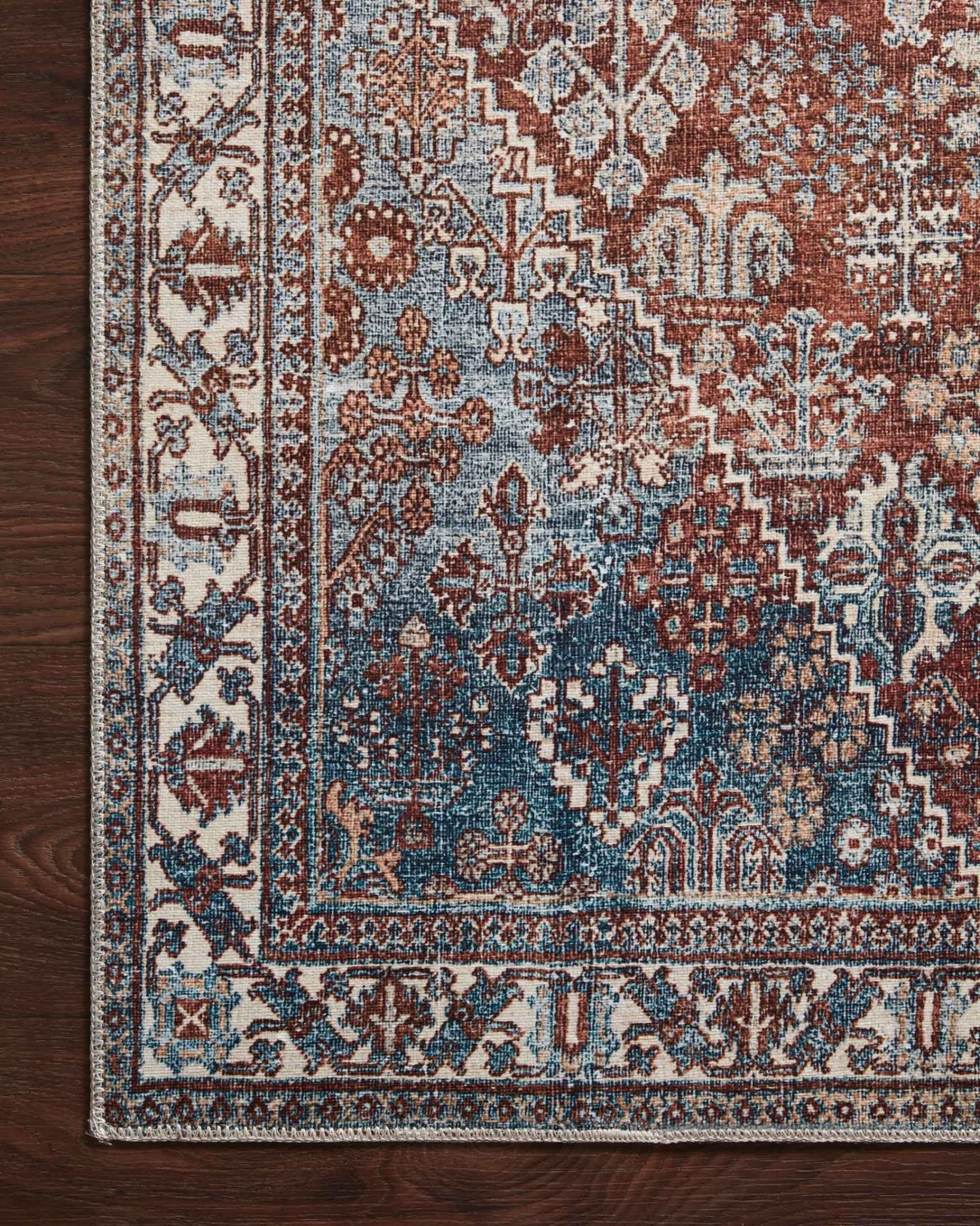 Magnolia Home by Joanna Gaines x Loloi Lenna Brick / Sky Rug White Cliff Studio Area Rugs