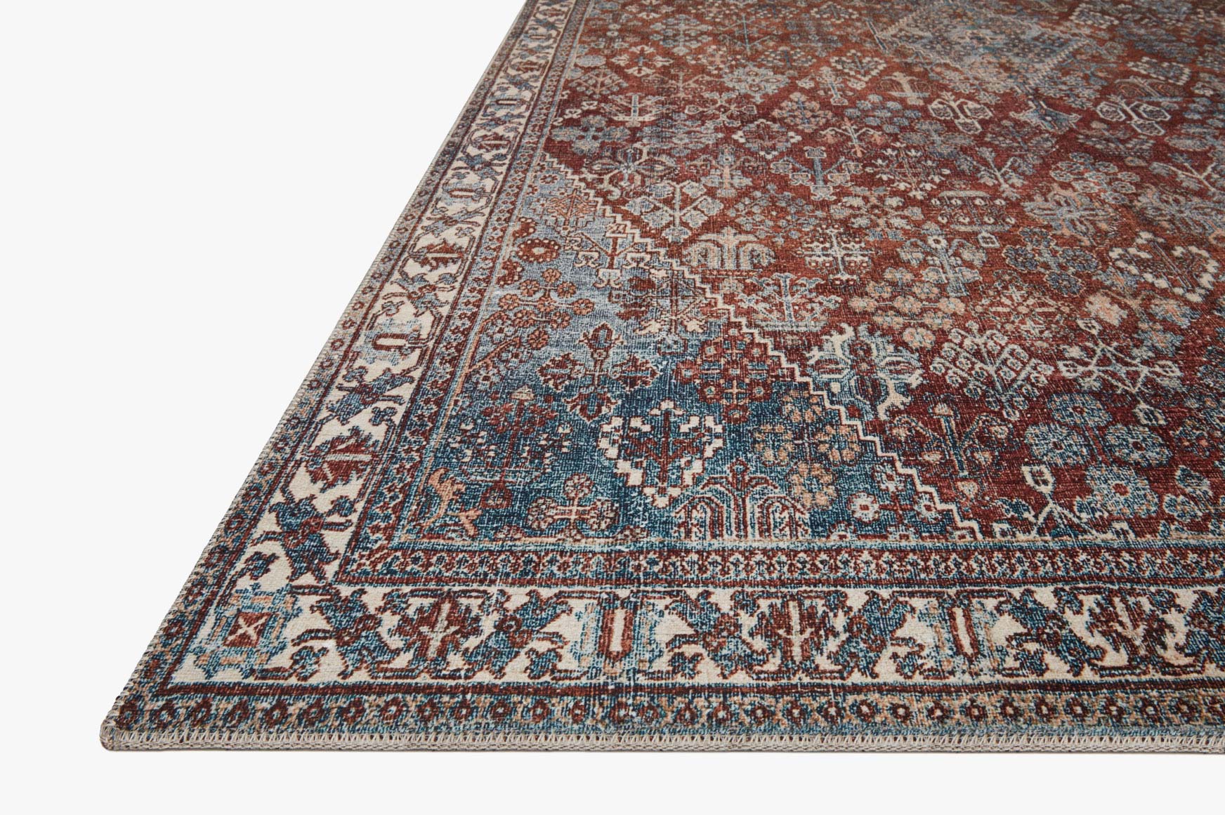 Magnolia Home by Joanna Gaines x Loloi Lenna Brick / Sky Rug White Cliff Studio Area Rugs