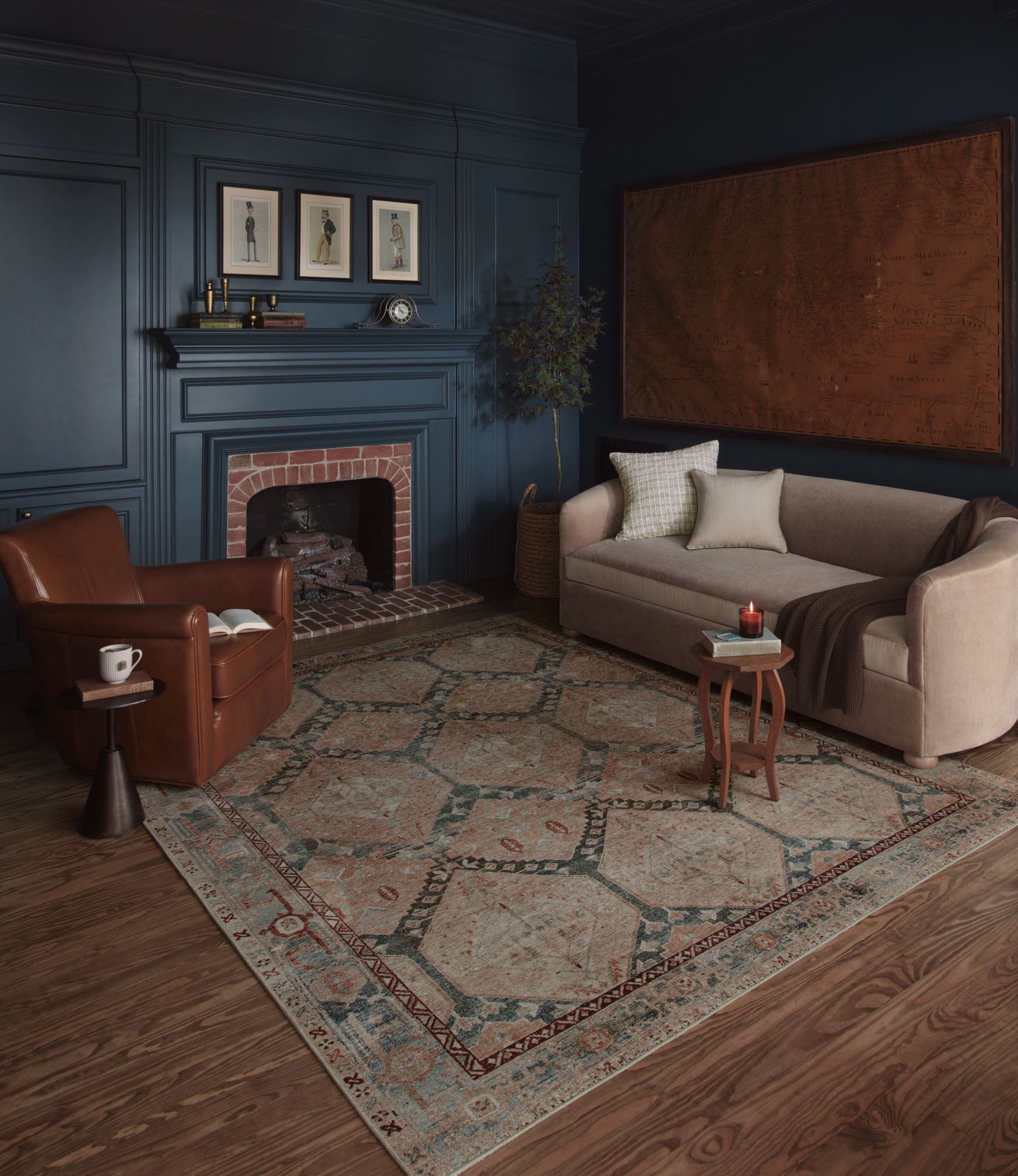 Magnolia Home by Joanna Gaines x Loloi Lenna Denim / Sand Rug White Cliff Studio Area Rugs