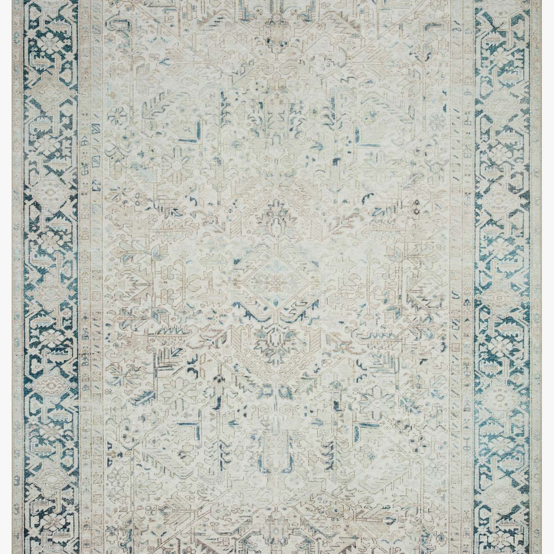 Magnolia Home by Joanna Gaines x Loloi Lenna Natural / Denim Rug White Cliff Studio Area Rugs