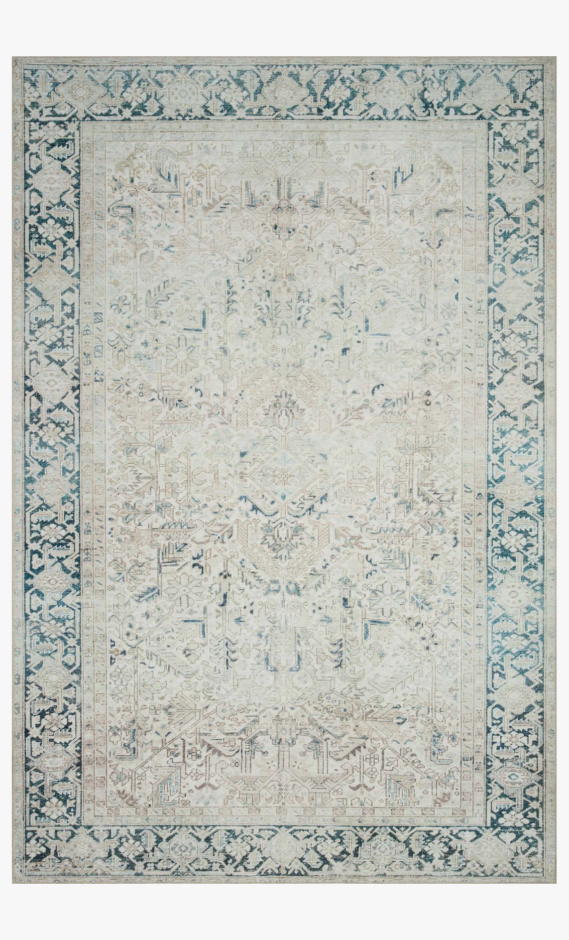 Magnolia Home by Joanna Gaines x Loloi Lenna Natural / Denim Rug White Cliff Studio Area Rugs