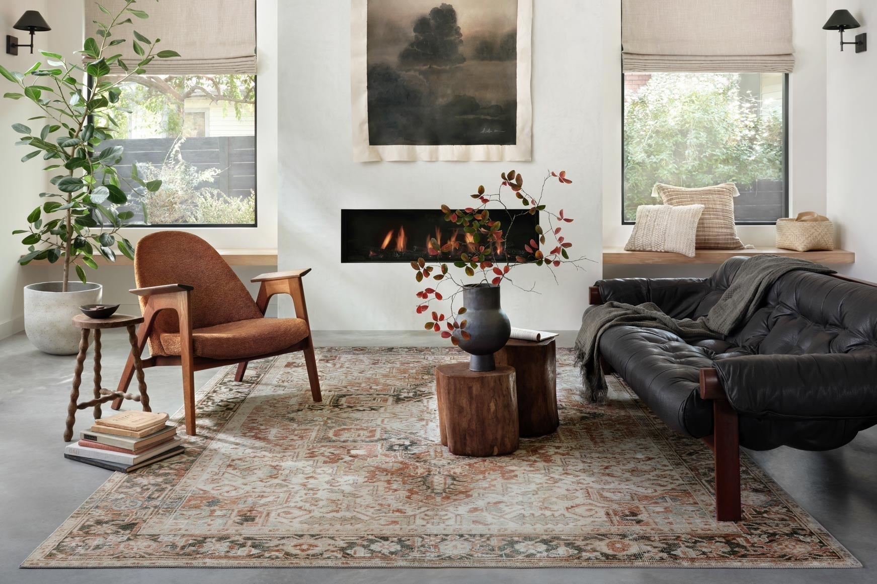 Magnolia Home by Joanna Gaines x Loloi Lenna Rust / Charcoal Rug White Cliff Studio Area Rugs
