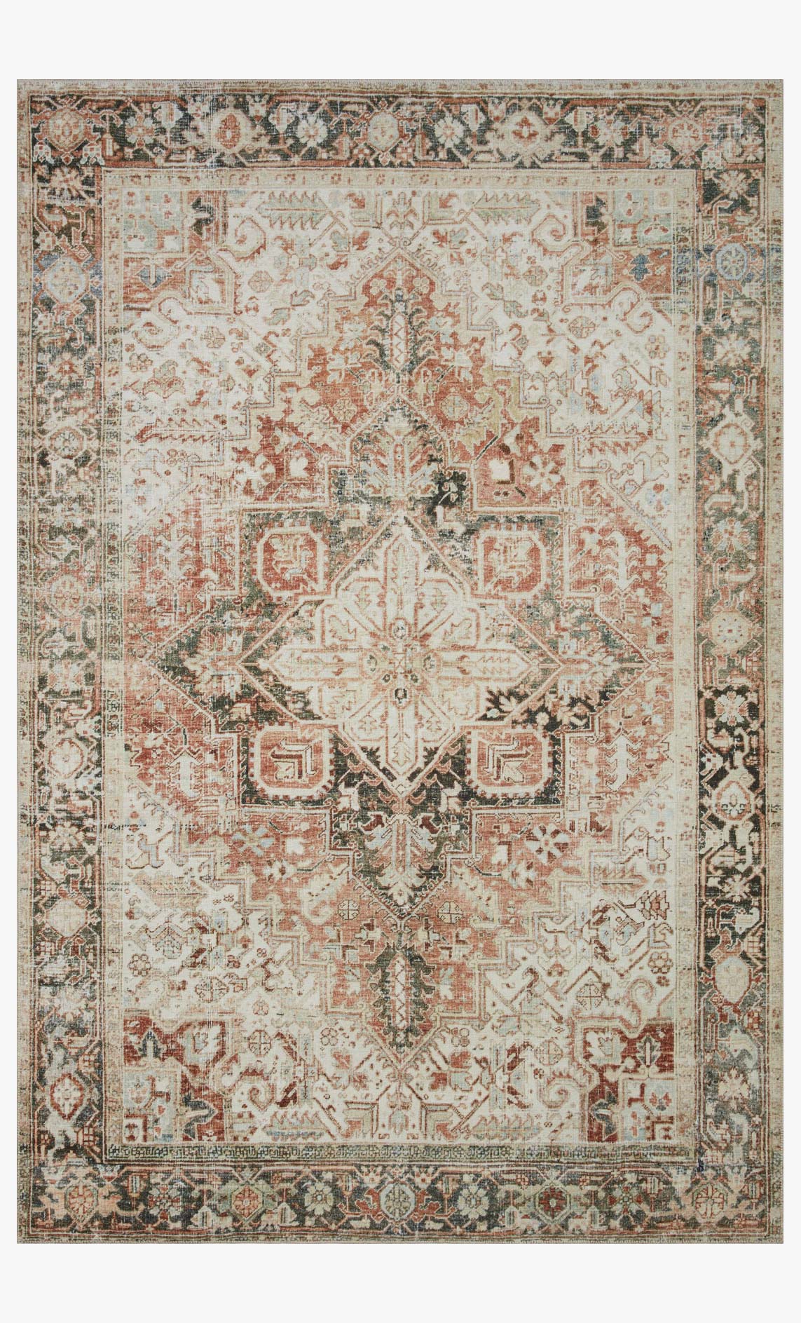 Magnolia Home by Joanna Gaines x Loloi Lenna Rust / Charcoal Rug White Cliff Studio Area Rugs