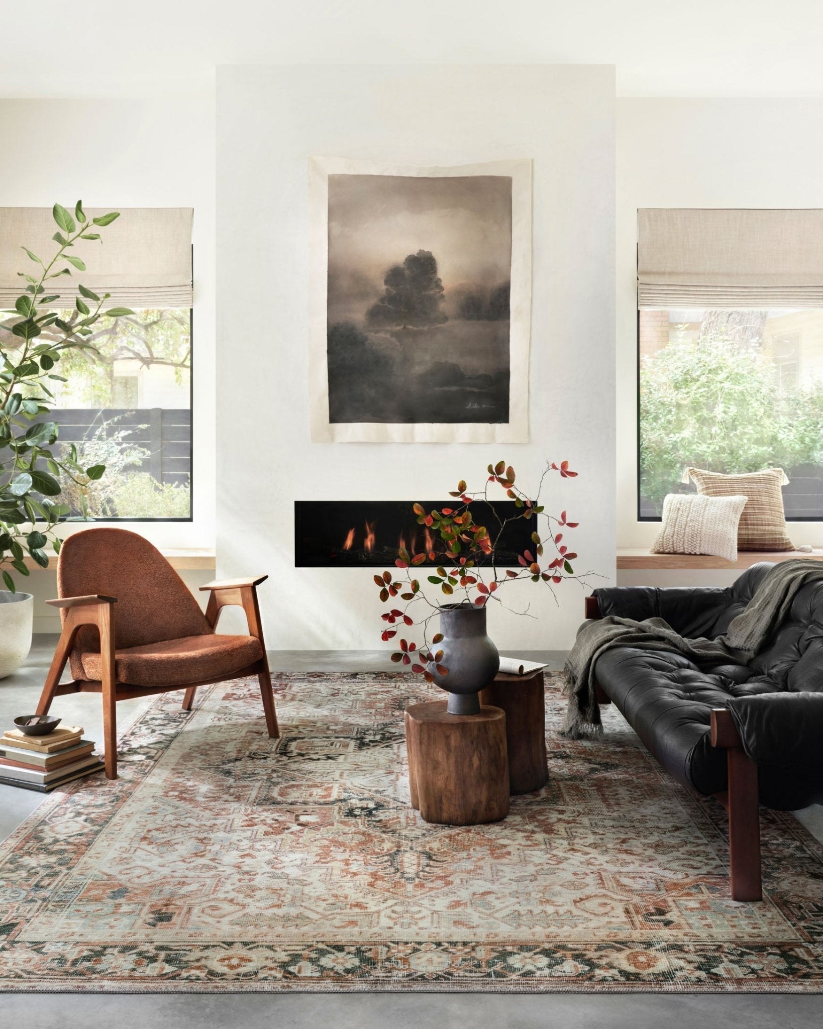 Magnolia Home by Joanna Gaines x Loloi Lenna Rust / Charcoal Rug White Cliff Studio Area Rugs