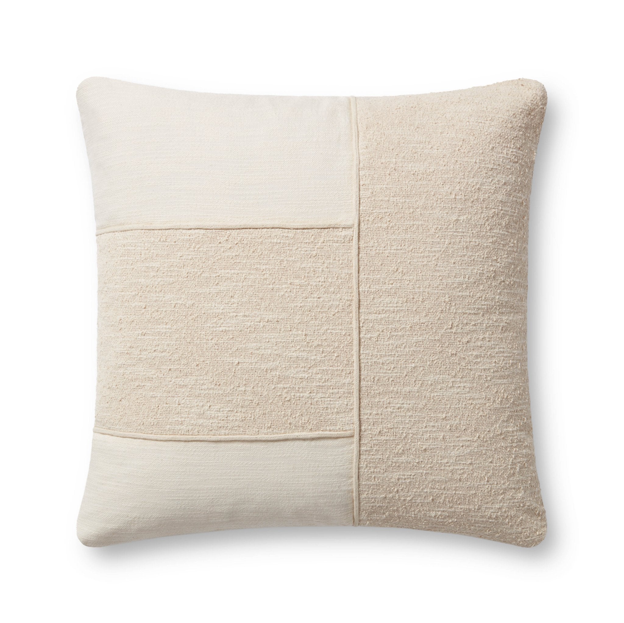 Magnolia Home by Joanna Gaines x Loloi Leslie PMH0060 Ivory 22'' x 22'' Cover Only Pillow
