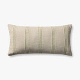 Magnolia Home by Joanna Gaines x Loloi Lincoln Natural / Green Pillow White Cliff Studio Throw Pillows