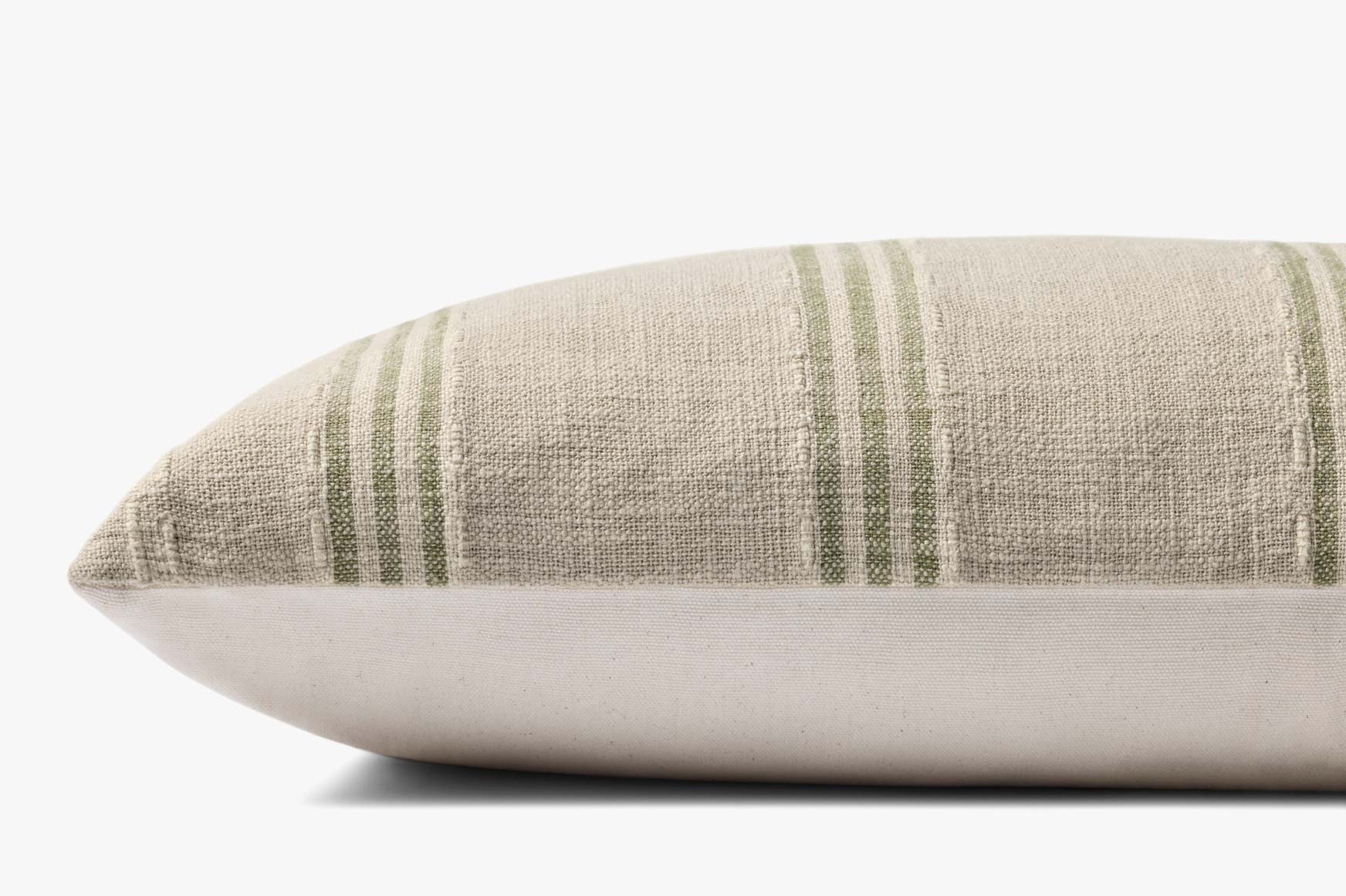 Magnolia Home by Joanna Gaines x Loloi Lincoln Natural / Green Pillow White Cliff Studio Throw Pillows