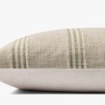 Magnolia Home by Joanna Gaines x Loloi Lincoln Natural / Green Pillow White Cliff Studio Throw Pillows