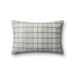 Magnolia Home by Joanna Gaines x Loloi Liv PMH0064 Grey 13'' x 21'' Cover Only White Cliff Studio Throw Pillows