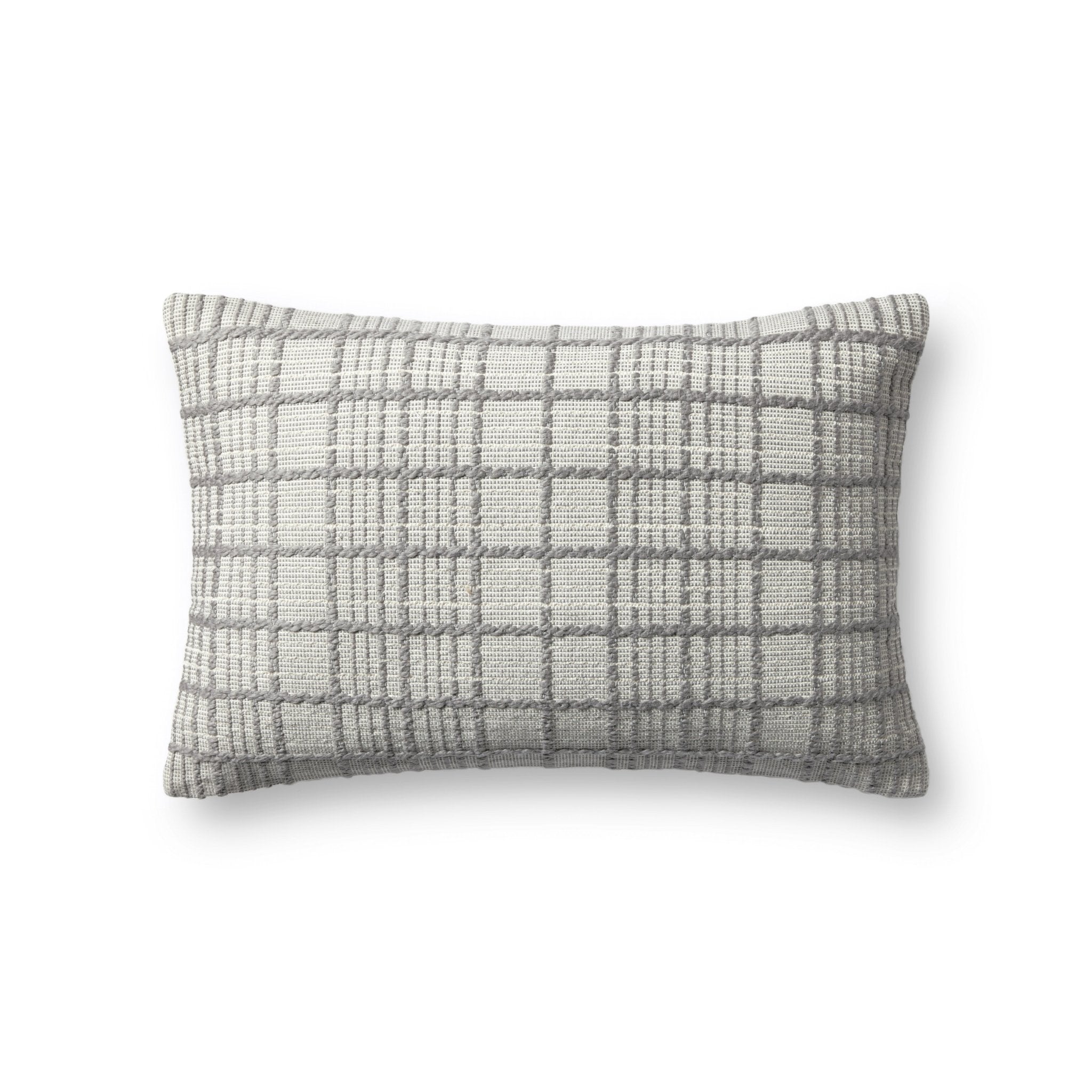 Magnolia Home by Joanna Gaines x Loloi Liv PMH0064 Grey 13'' x 21'' Cover Only White Cliff Studio Throw Pillows