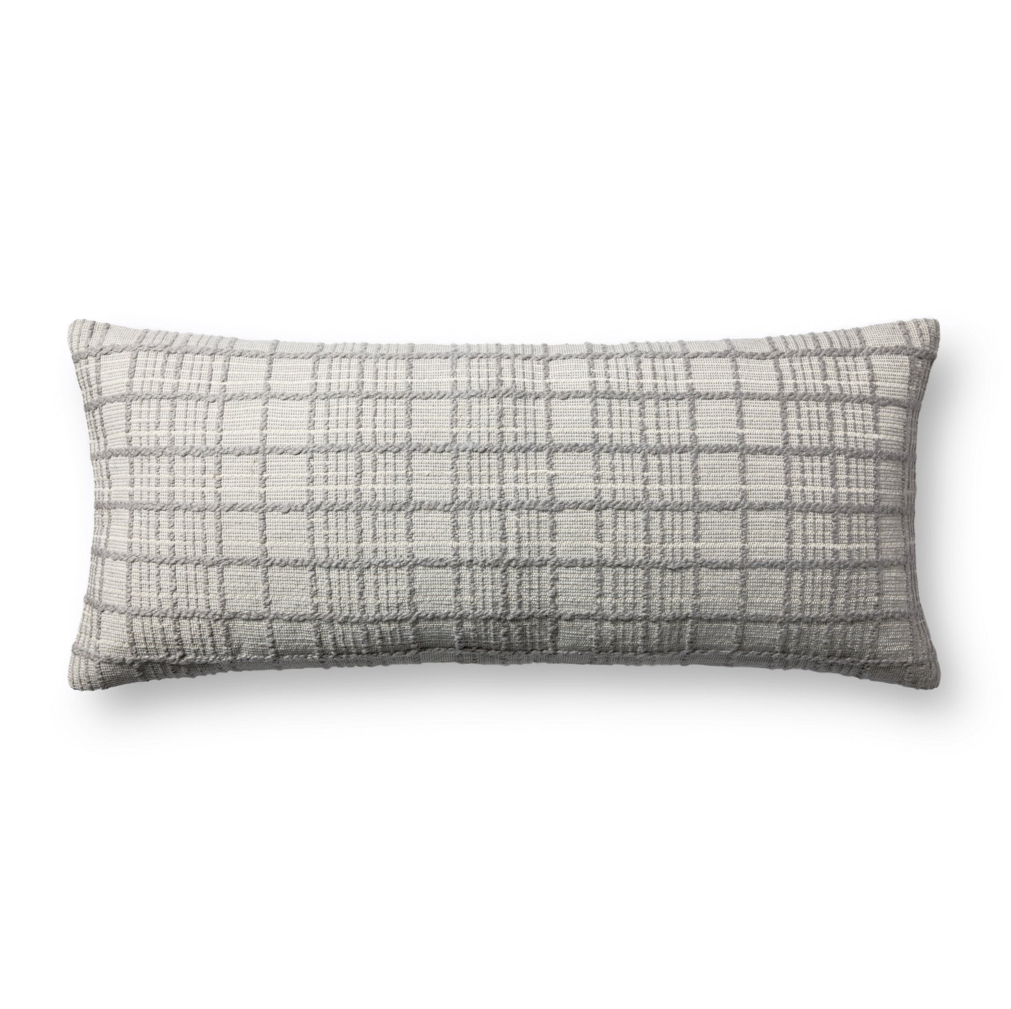 Magnolia Home by Joanna Gaines x Loloi Liv PMH0064 Grey 13'' x 21'' Cover Only White Cliff Studio Throw Pillows