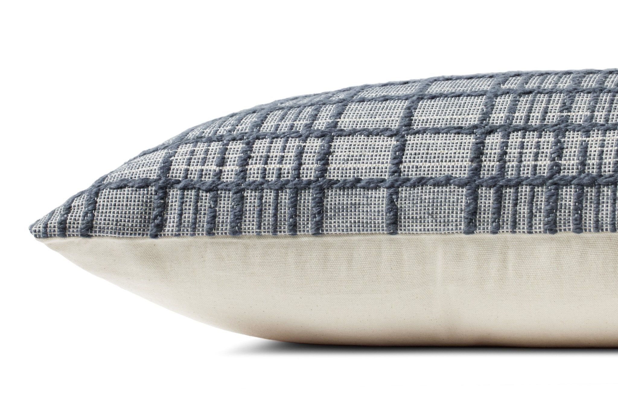 Magnolia Home by Joanna Gaines x Loloi Liv PMH0064 Navy 13'' x 21'' Cover Only White Cliff Studio Throw Pillows