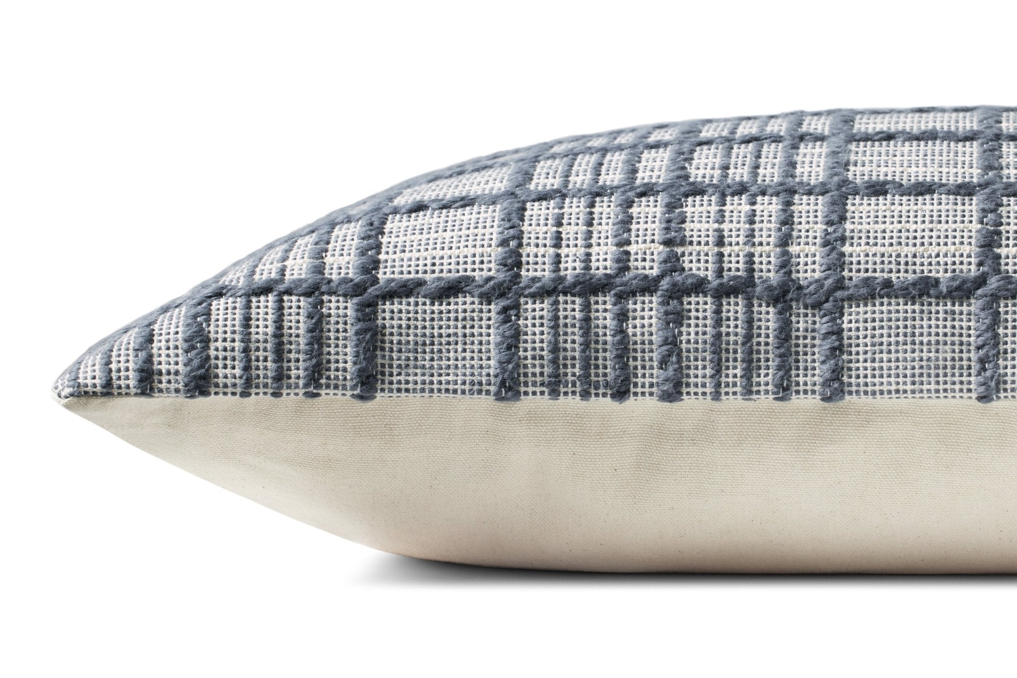 Magnolia Home by Joanna Gaines x Loloi Liv PMH0064 Navy 13'' x 21'' Cover Only White Cliff Studio Throw Pillows