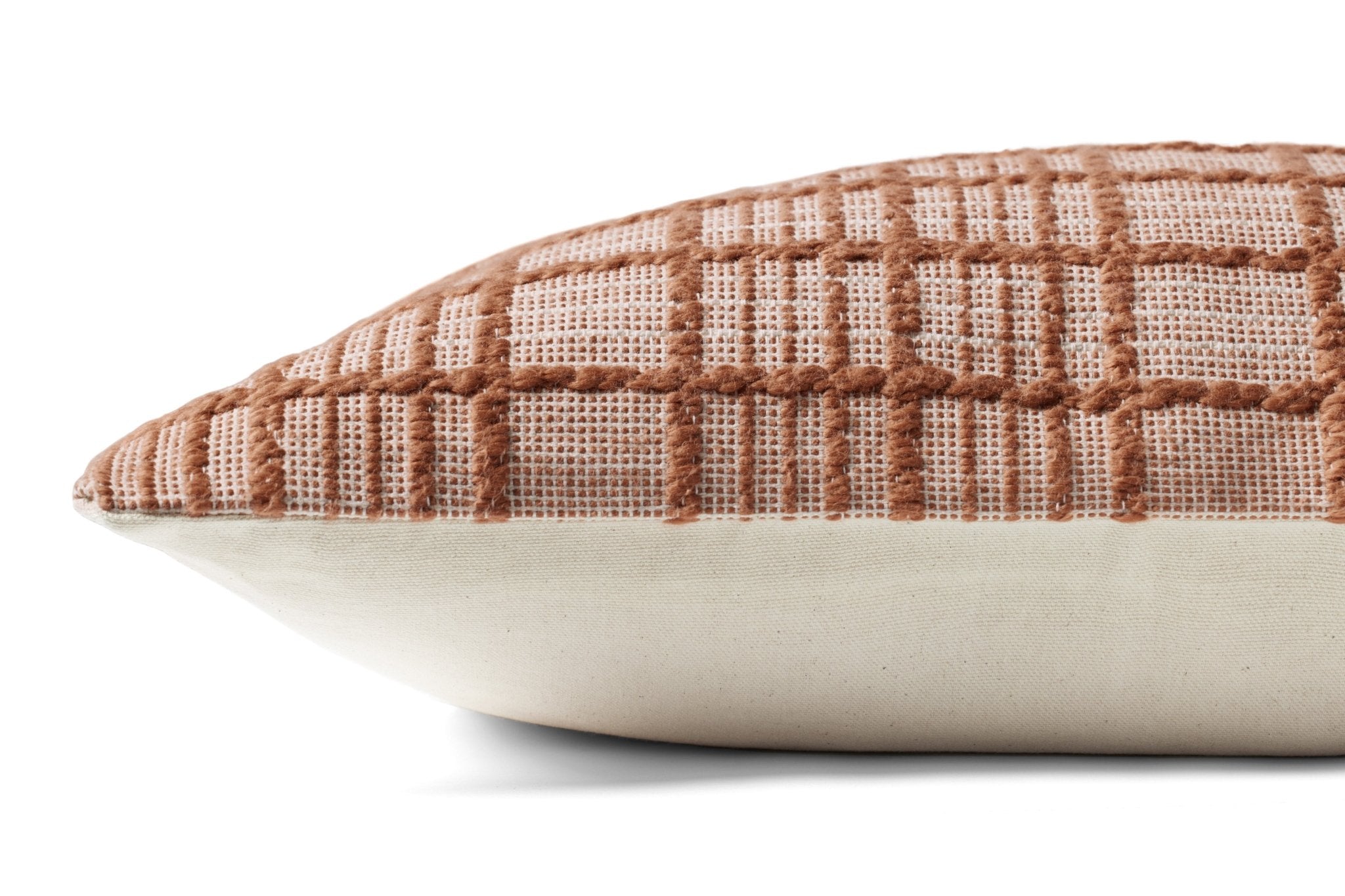 Magnolia Home by Joanna Gaines x Loloi Liv PMH0064 Rust 13'' x 21'' Cover Only White Cliff Studio Throw Pillows