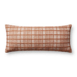 Magnolia Home by Joanna Gaines x Loloi Liv PMH0064 Rust 13'' x 21'' Cover Only White Cliff Studio Throw Pillows