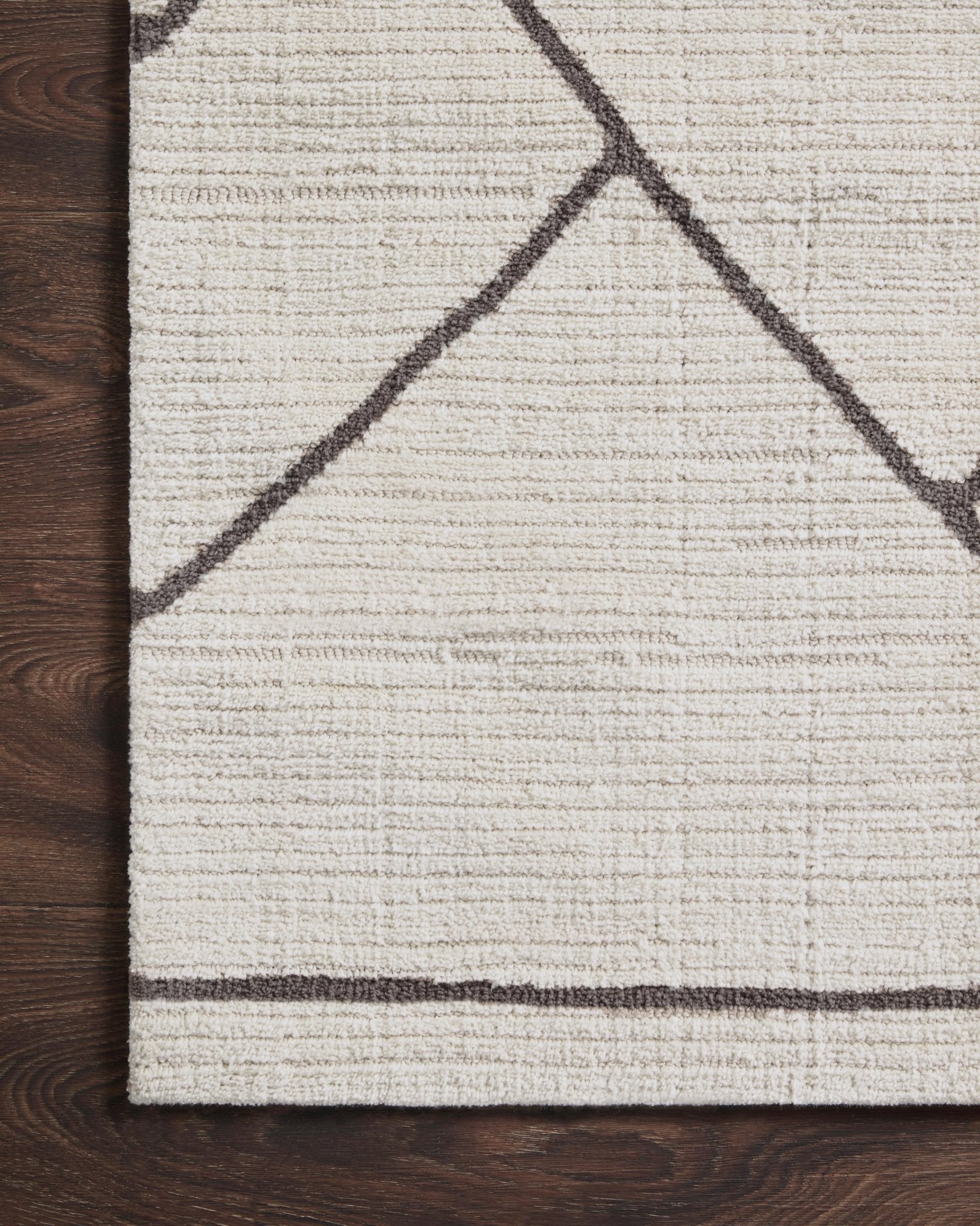 Magnolia Home By Joanna Gaines x Loloi Logan Ivory / Charcoal 18" x 18" Sample Rug White Cliff Studio Area Rugs
