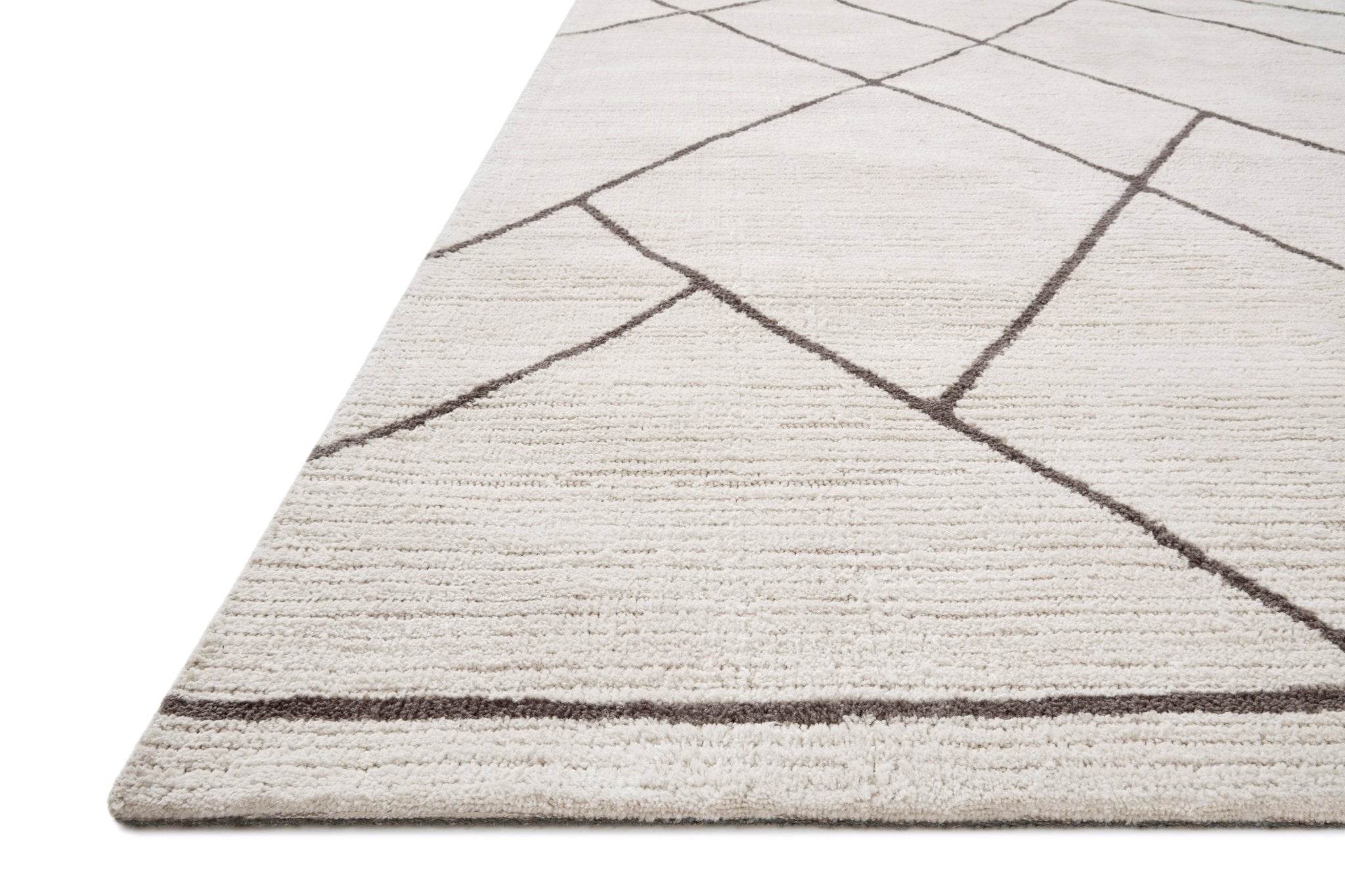 Magnolia Home By Joanna Gaines x Loloi Logan Ivory / Charcoal 18" x 18" Sample Rug White Cliff Studio Area Rugs