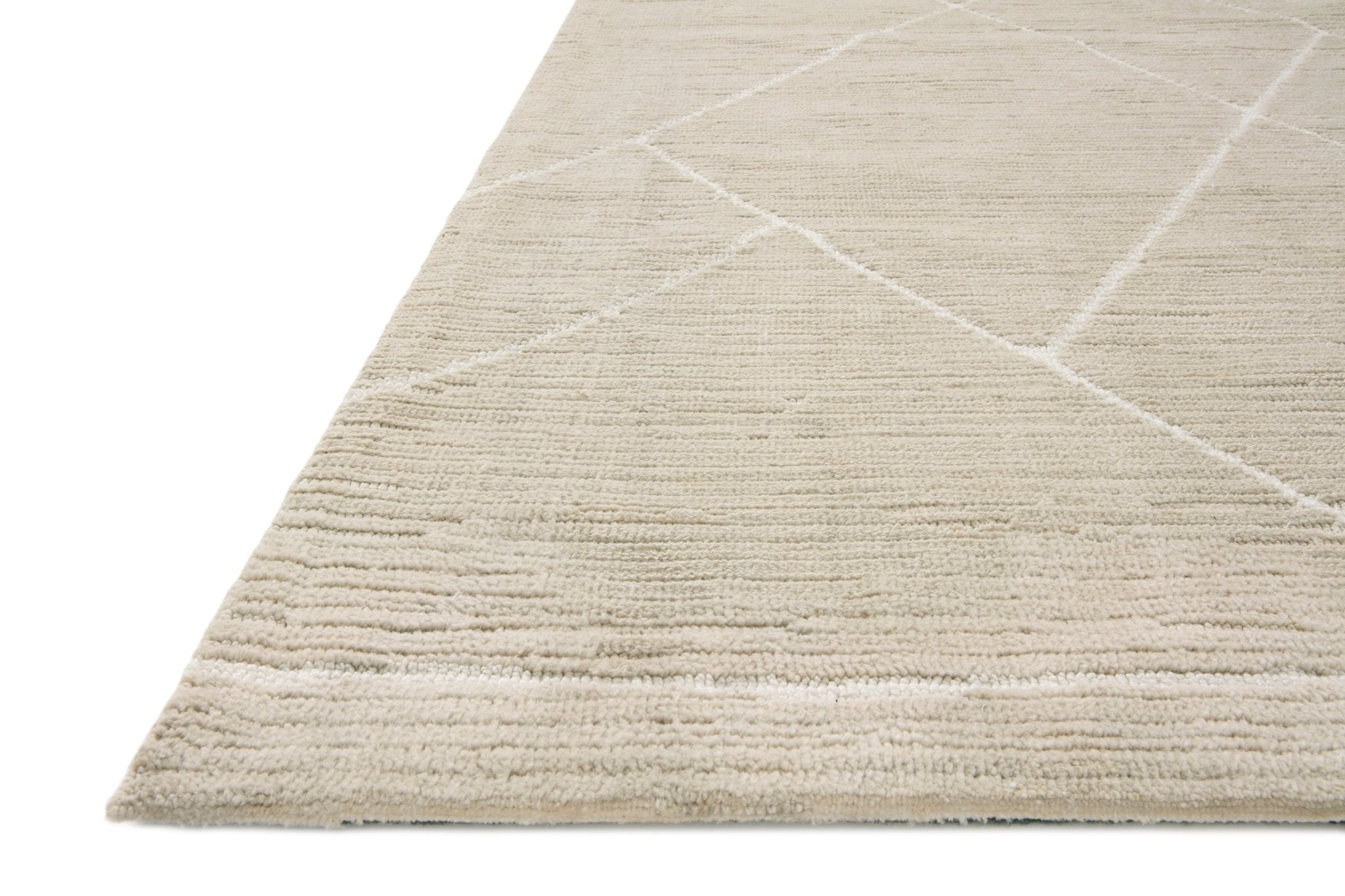 Magnolia Home By Joanna Gaines x Loloi Logan Oatmeal / White 18" x 18" Sample Rug White Cliff Studio Area Rugs