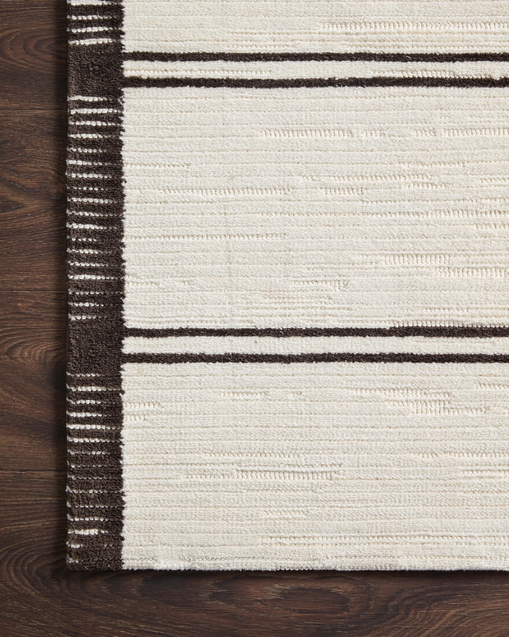 Magnolia Home By Joanna Gaines x Loloi Logan White / Mocha 18" x 18" Sample Rug White Cliff Studio Area Rugs