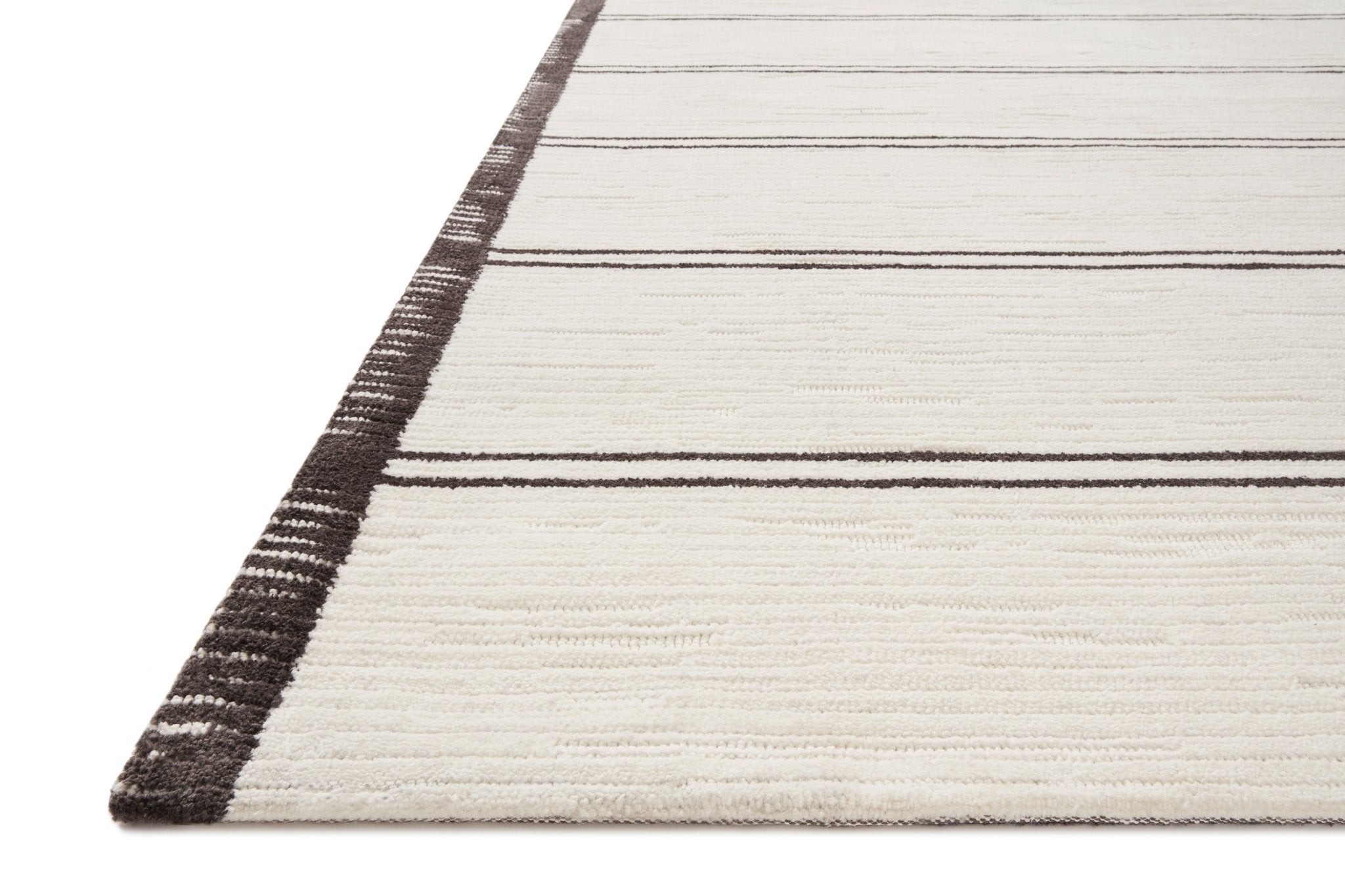Magnolia Home By Joanna Gaines x Loloi Logan White / Mocha 18" x 18" Sample Rug White Cliff Studio Area Rugs
