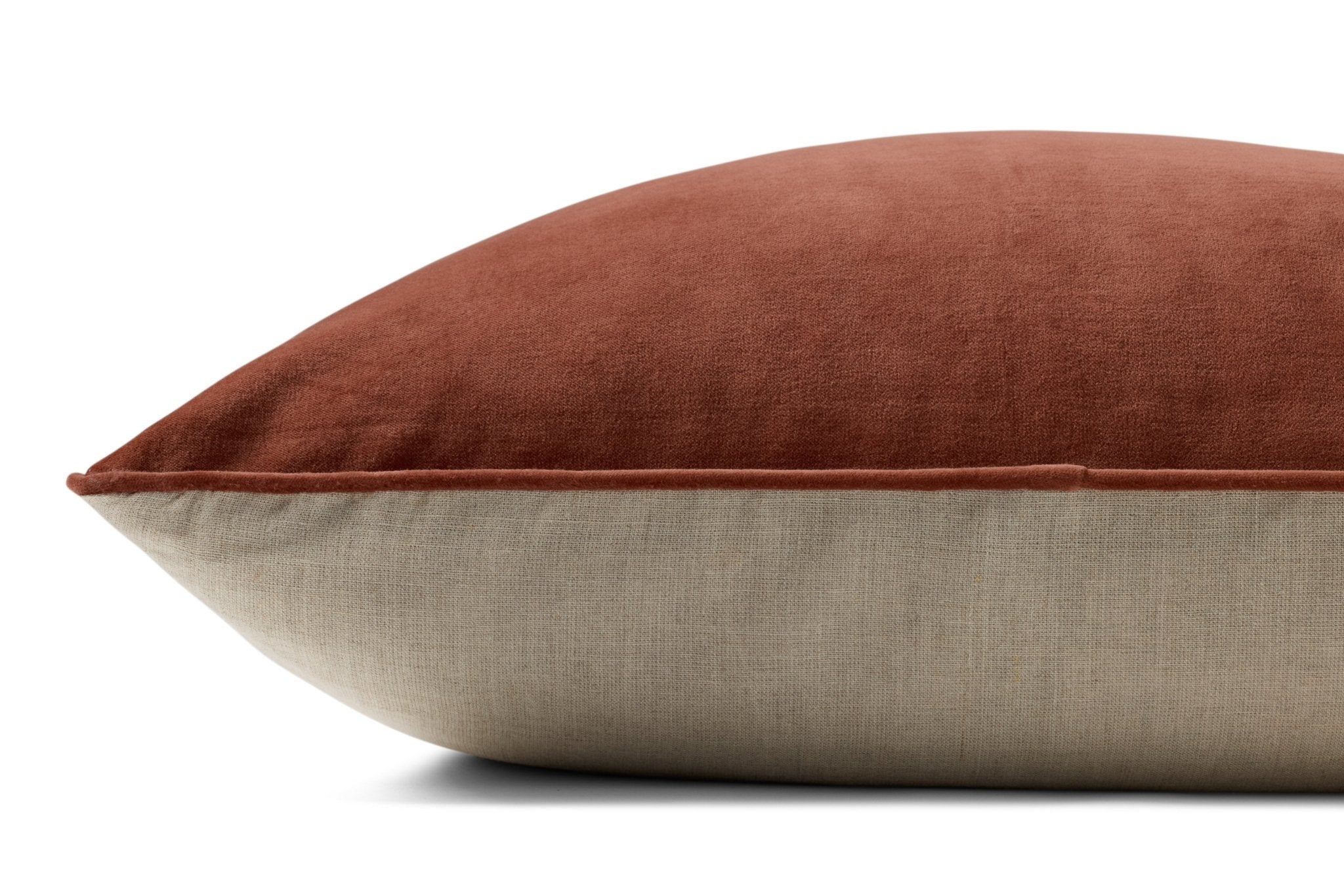 Magnolia Home by Joanna Gaines x Loloi Lydia Chestnut 18'' x 18'' Pillow Cover Only White Cliff Studio Throw Pillows