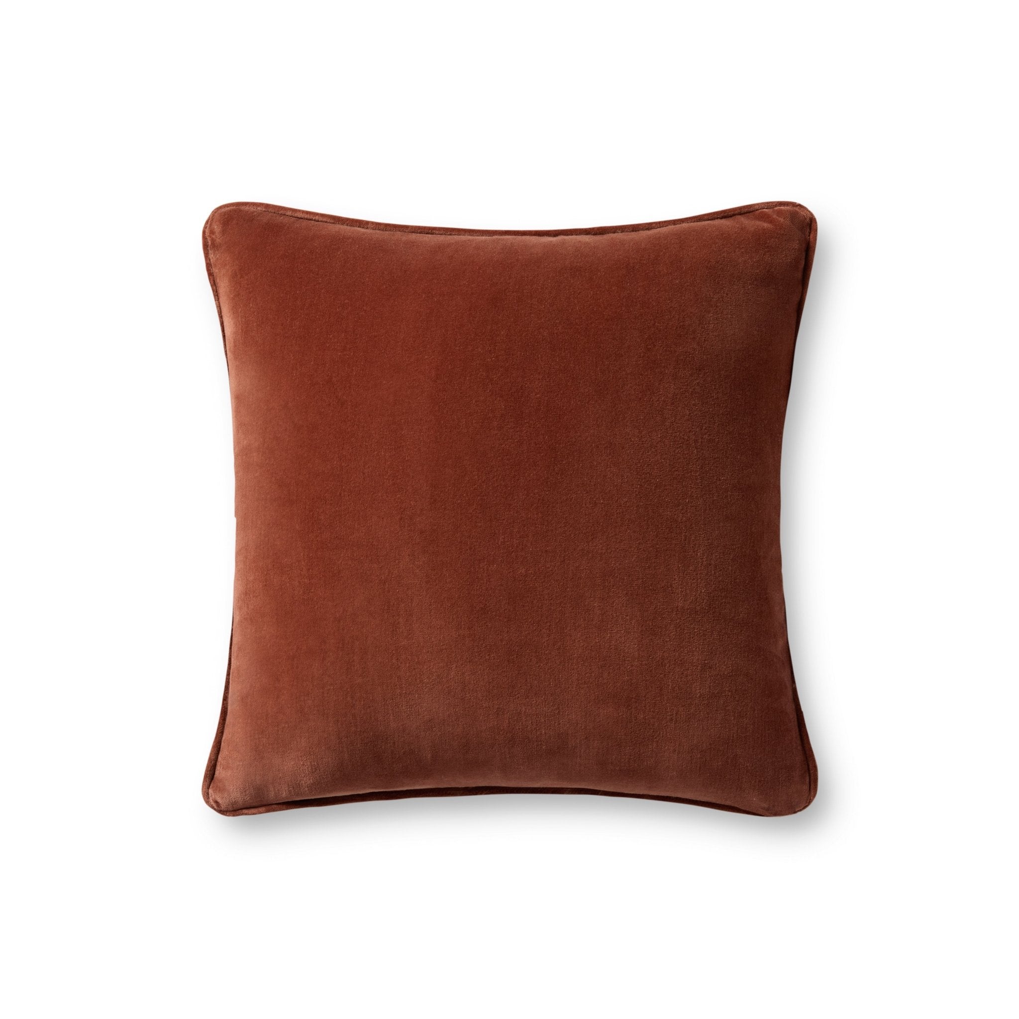 Magnolia Home by Joanna Gaines x Loloi Lydia Chestnut 18'' x 18'' Pillow Cover Only White Cliff Studio Throw Pillows