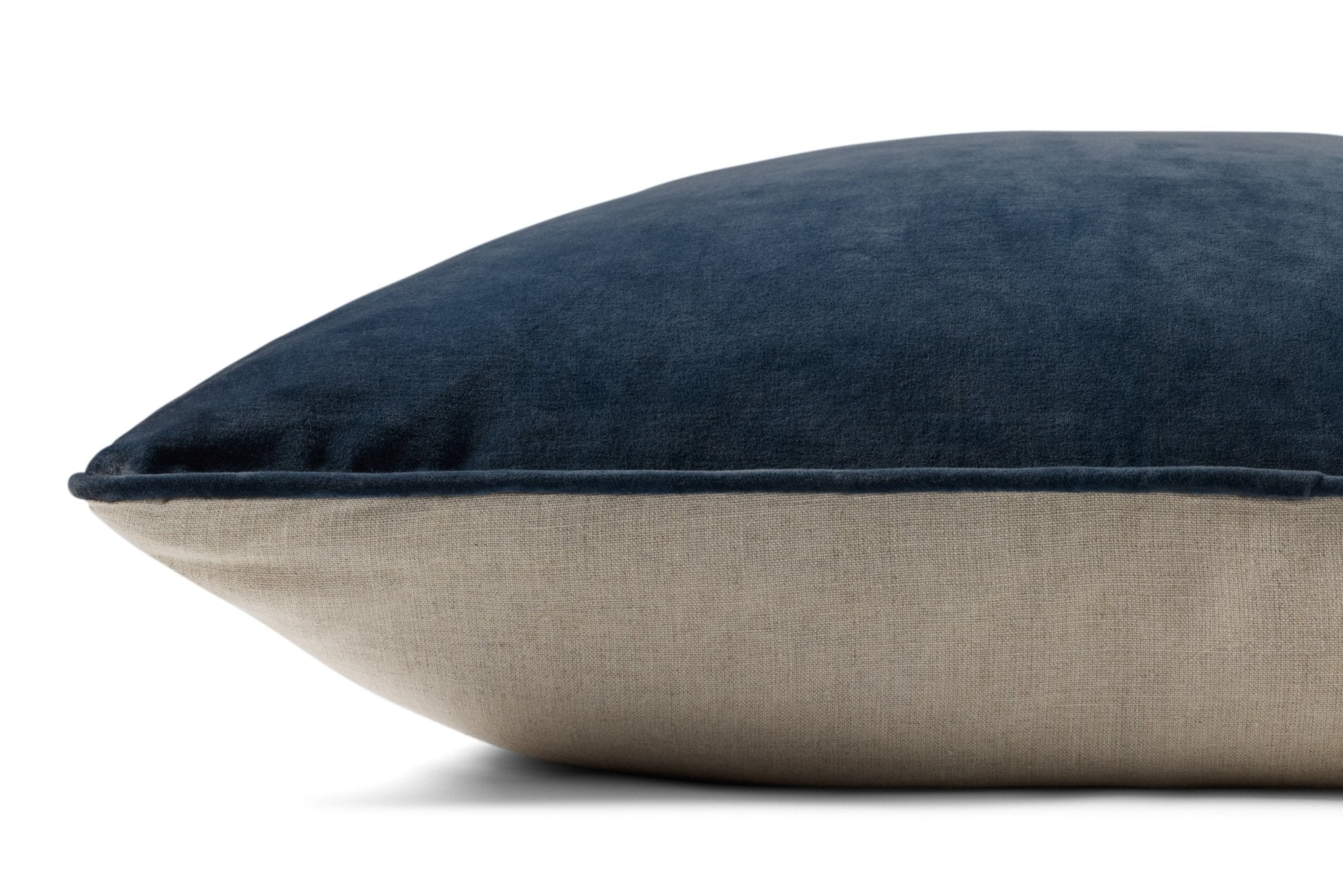 Magnolia Home by Joanna Gaines x Loloi Lydia Dark Blue 18'' x 18'' Pillow Cover Only White Cliff Studio Throw Pillows